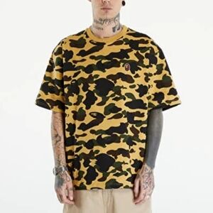 A Bathing Ape BAPE 1st Camo One Point Tee T-shirt Medium Yellow Logo Streetwear
